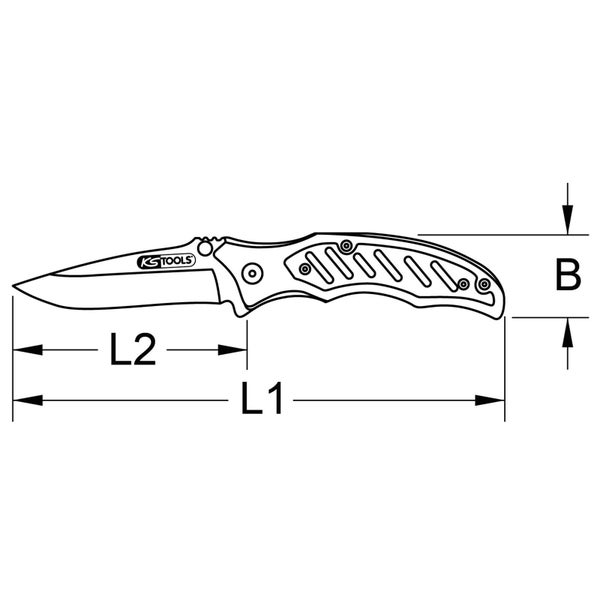 KS TOOLS Klappmesser mit Arretierung und Gurtschneider - 907.2220