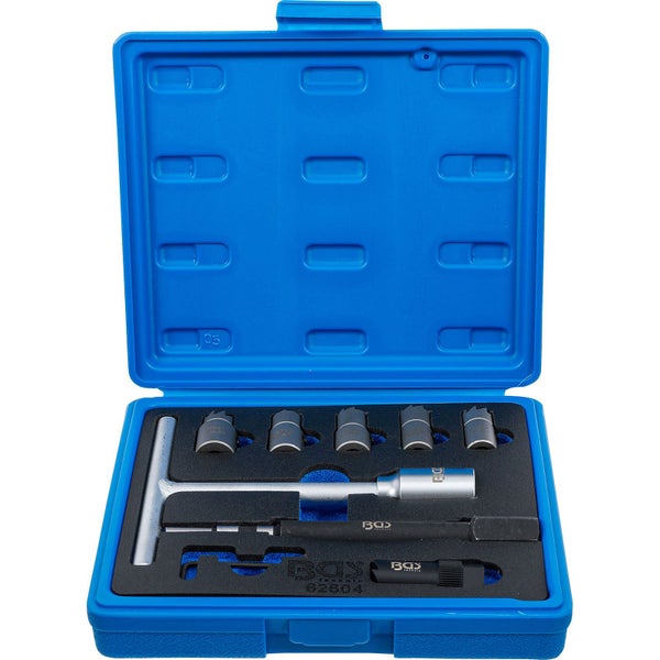 Werkzeugsatz in blauem Koffer mit T-Griff, Steckschlüsseln und BGS Technic Logo