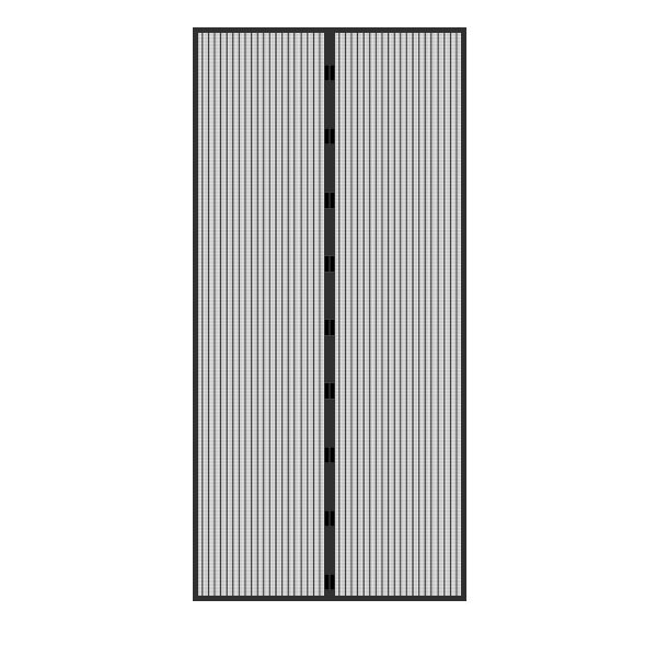 ECD Germany Fliegengitter Tür, Insektenschutz schwarz, 100 x 210 cm, Klebemontage ohne Bohren, Magnetvorhang für Balkontür / Kellertür / Terrassentür, Magnet Vorhang, Fliegennetz, Moskitonetz, Fliegenvorhang