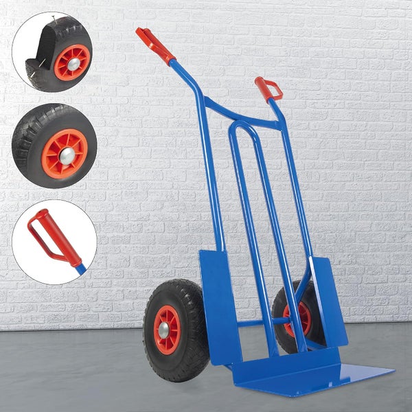 Sackkarre Trestles S01 Stahl | Profi-Transporthilfe mit PU-Rädern & 250 kg Tragkraft | Blau | Made in EU