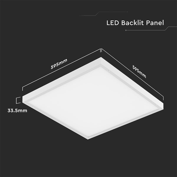 LED Panel mit den Maßen 595 mm x 595 mm x 33,5 mm