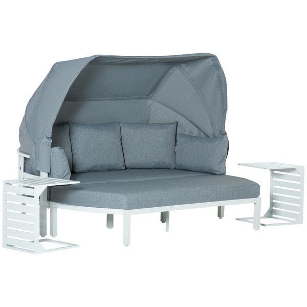 Outsunny 4-tlg. Gartenmöbel-Set, 190/132B x 83T x 73/62H cm, Aluminium, Polyester, grau