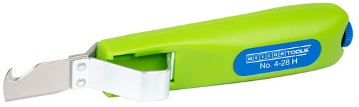 WEICON Kabelmesser No. 4-28 H Green Line | Nachhaltiges Abisolierwerkzeug | mit Hakenklinge und Schutzkappe | Arbeitsbereich 4 - 28 mm Ø | 1 Stück