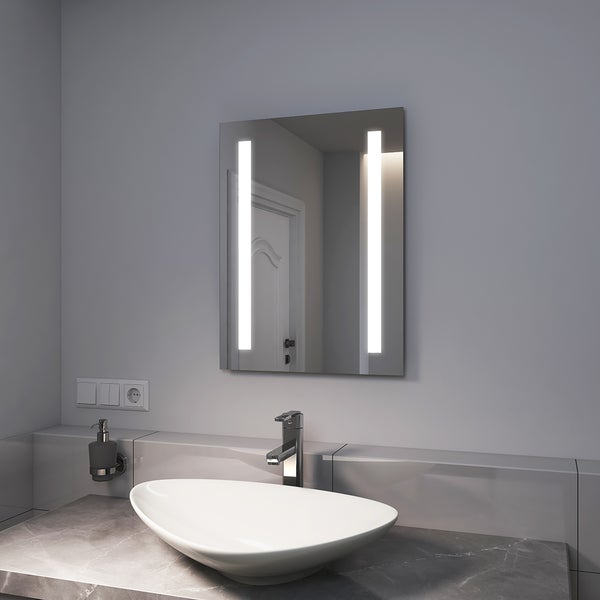 EMKE LED Badspiegel 45x60cm Badezimmerspiegel mit Kaltweißer Beleuchtung