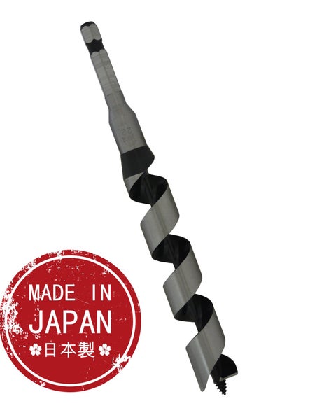 Holzbohrer mit Wendel und 'Hergestellt in Japan'-Siegel