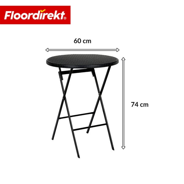 Runder Klapptisch mit den Maßen 60 cm Durchmesser und 74 cm Höhe