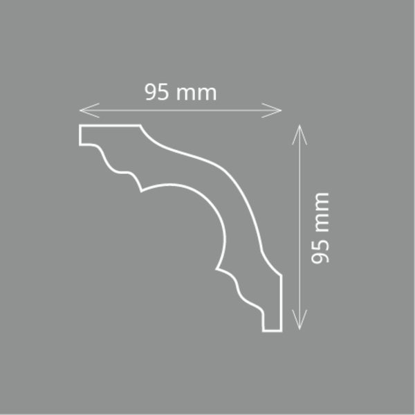 Zierleiste K 130 (90 x 90 mm), Länge 2m
