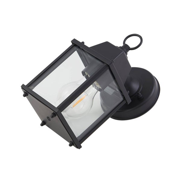 Lindby Wandleuchte außen (Laterne) Rurik (spritzwassergeschützt (Landhaus, Vintage Rustikal) in Schwarz aus Aluminium (1 flammig E27) - Außenwandleuchten Wandlampe Led Außenlampe Outdoor