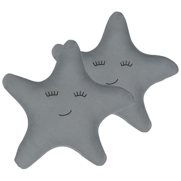 Dekokissen 2er Set BHOPAL Baumwolle 40 x 40 cm Grau Stern