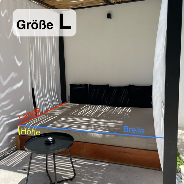 Lulu-Belle Bankauflage Marocco Größe L | nach Maß – Individuelle Größe & Farbe | Perfekte Passform | Maßgefertigte Outdoor-Matratze Liegeauflage Sitzauflage | Länge bis 150 cm, Breite bis 80 cm, Höhe bis 8 cm