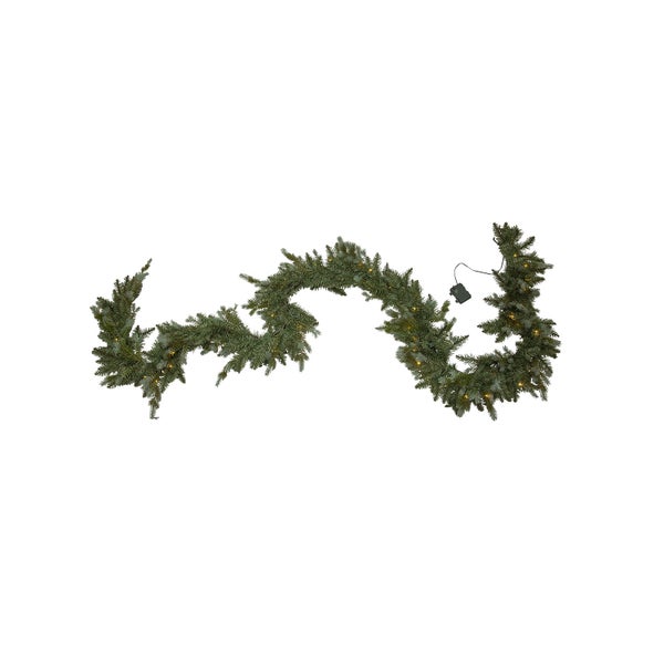 Dekorative Tannengirlande mit Beleuchtung für festliche Anlässe.