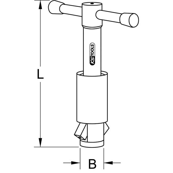 Technische Zeichnung eines Reibahle-Werkzeugs mit Maßangaben