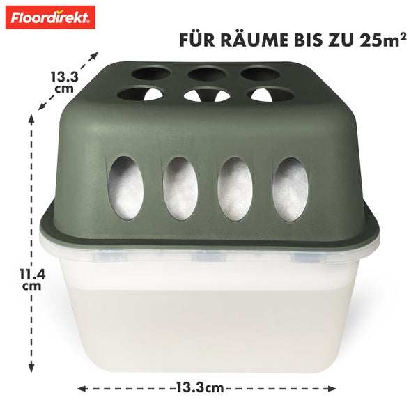 FLOORDIREKT Luftentfeuchter im 4er Set - Nachfüllbare & wiederverwendbare Raumentfeuchter - Hava - Grün