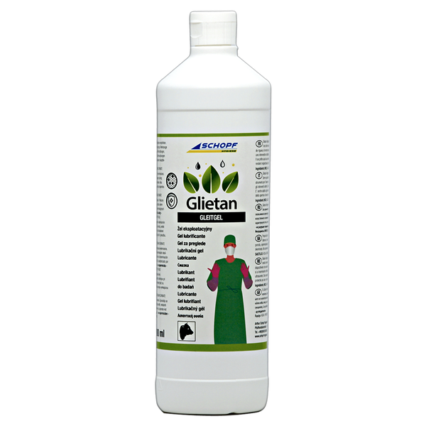 Glietan Vetgel Gleitmittel – 1000 ml – Gebrauchsfertiges Gleitgel für Tieruntersuchung, Geburtshilfe & Besamung – Spermafreundlich, Hautpflegend & Rückstandsfrei – Für Veterinärmedizin & Nutztierhaltung