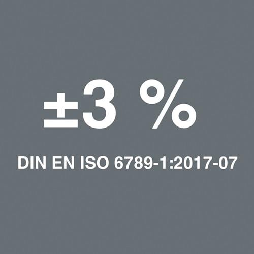 Symbol für plus minus 3 Prozent mit DIN EN ISO 6789-1:2017-07