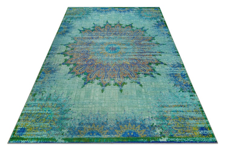 Teppich Türkis Vintage Rooftop WECONhome 70x120 cm