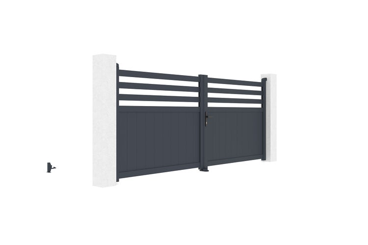 Drehtor 3,4 m NEVIS H.140 cm Aluminium + HICKER B200 Motorisierung