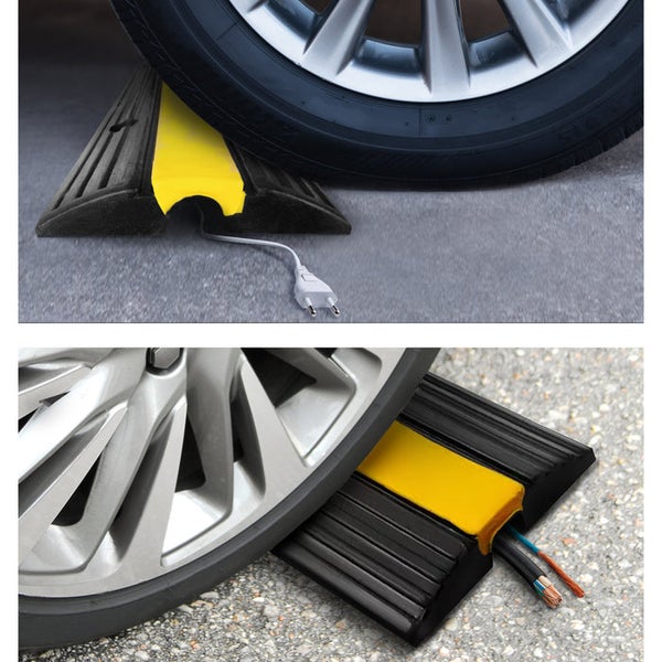 Kabelbrücke unter einem Reifen zum Schutz von Kabeln