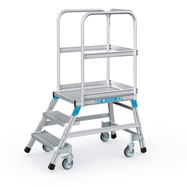 Fahrbare Treppe mit Plattform und Handlauf von Zarges