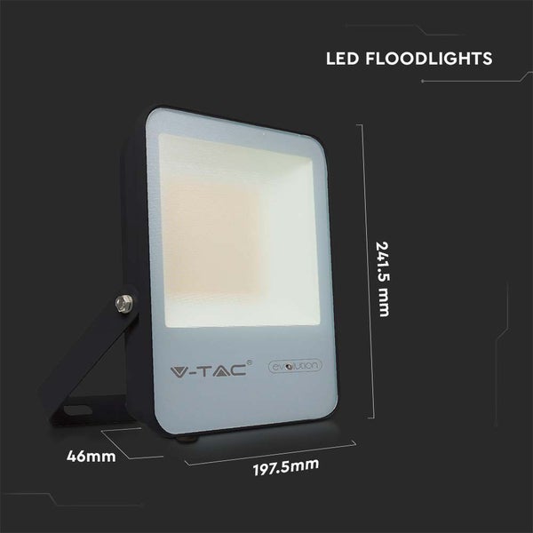 V-TAC VT-50185 - Schwarze LED-Flutlichtstrahler - 185lm/w - Evolution - IP65 - 50W - 7870 Lumen -