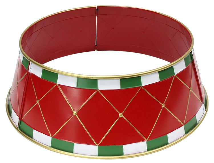 Weihnachtsbaumständer Verkleidung aus Metall mit Rautenmuster für Tannenbaum