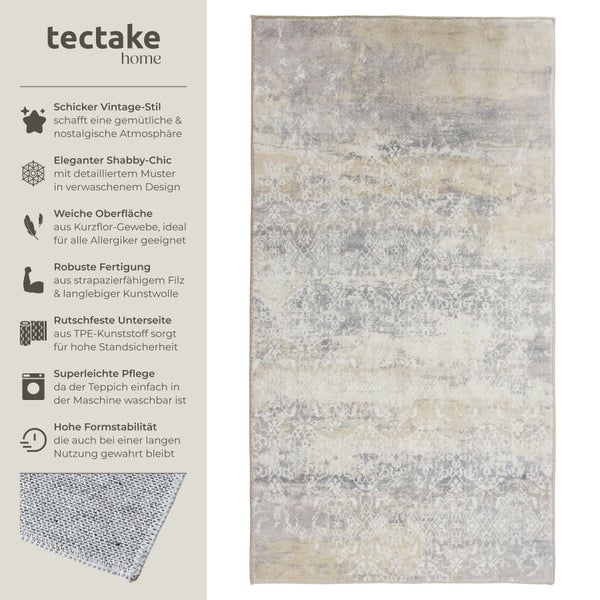 Vintage Designer Teppich tectake rutschfeste Unterfläche verschiedene Größen 60 x 110 cm