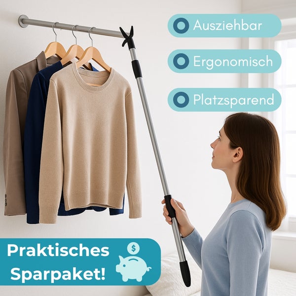 Kleiderlift zur einfachen Entnahme von Kleidung von einer Kleiderstange