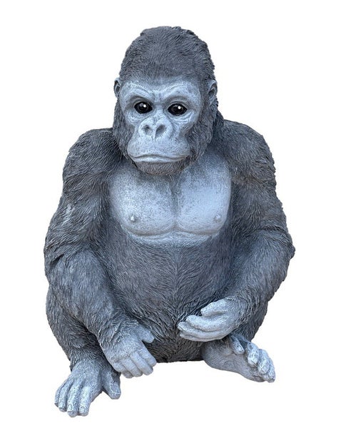 Dekorative Gartenfigur in Form eines sitzenden Gorillas aus wetterfestem Material
