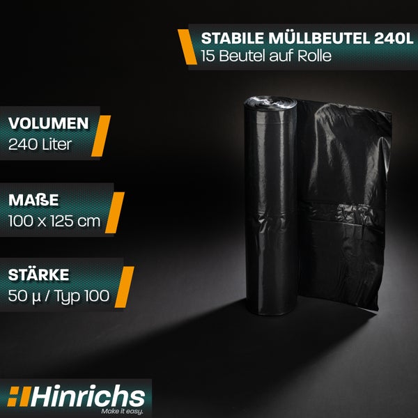 Müllsäcke 240 Liter Extra Stark - 15 Stück