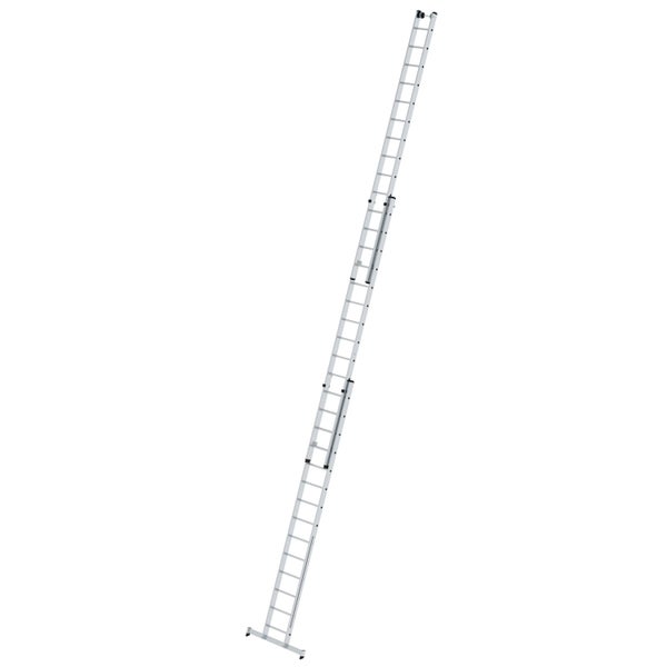 PROREGAL Sprossen-Mehrzweckleiter 3-Teilig mit Traverse und Wandlaufrollen 3 x 14 Sprossen