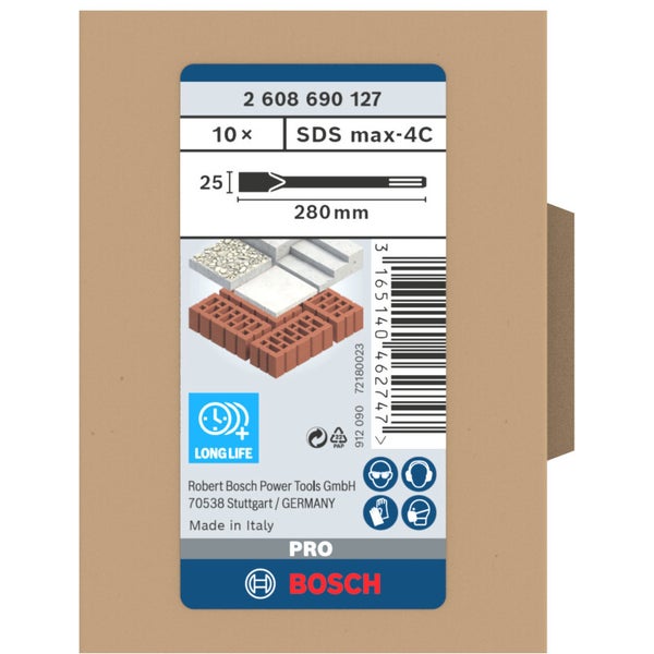 Bosch Hammerbohrer SDS max-4C, 25 x 280 mm, 10 Stück
