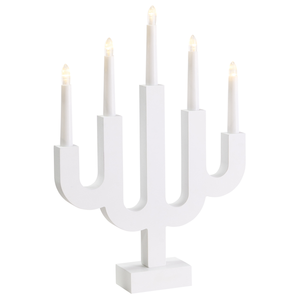 Weihnachtsleuchter aus Holz mit fünf Leuchten