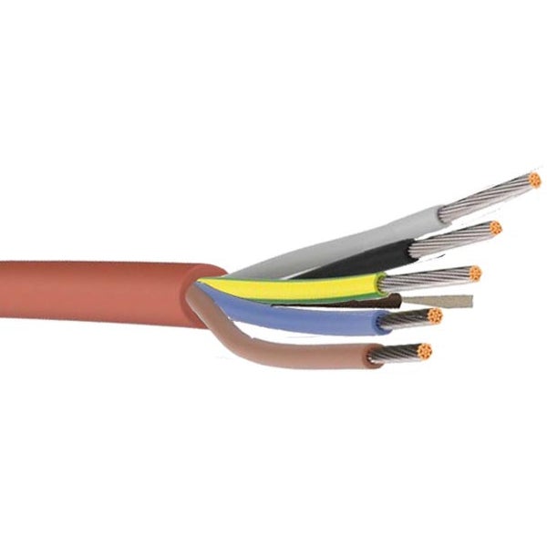 Mehradriges Elektrokabel mit Kupferlitzen und farbiger Isolierung