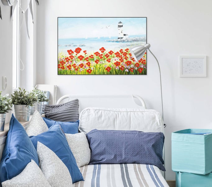 Handgemaltes Gemälde Acrylfarbe 90x60cm Blau