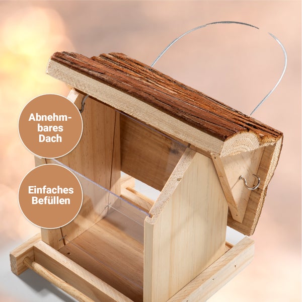 Futterhaus CULT at home Vogelhaus Höhe 19cm braun aus Holz
