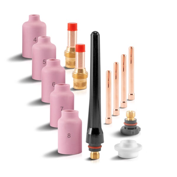 STAHLWERK Schweißzubehör WIG Gaslinsen Set 14-teilig für WP SR Binzel 17 18 26