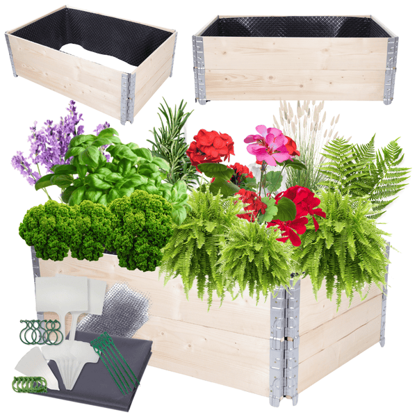 Hochbeetkisten GuardBox HxBxT 40x120x80 cm 2 Ebeneninkl. Luftpolsterfolie Imprägniert