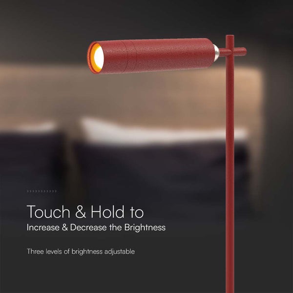 V-TAC VT-7413-R - Table Lamps - Wiederaufladbare Table Lamps - IP20 - Rot - 3 Watt - 300 Lumen -