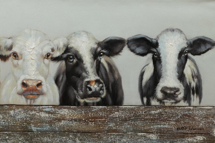 Handgemaltes Gemälde Acrylfarbe 100x50cm Schwarz