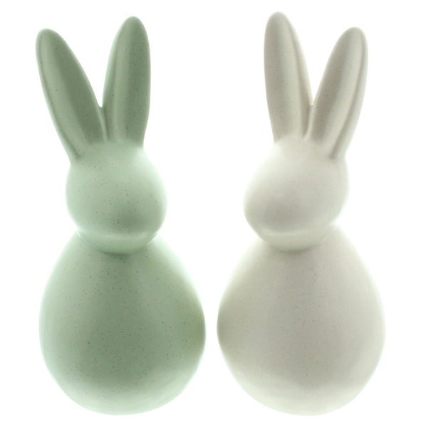 FRANK FLECHTWAREN | Hase Modern, 2er Set, PORZELLAN, 10,5 x 10 x 23 cm