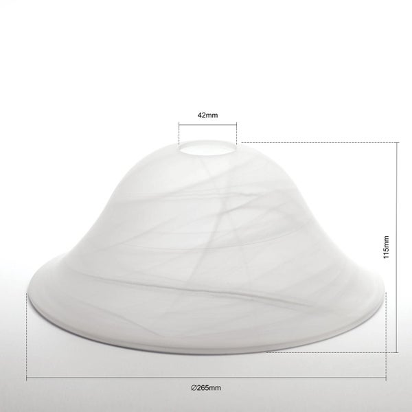 Ersatzglas Lampenschirm (Ø 270 mm) Lochmaß E27 42mm Alabaster