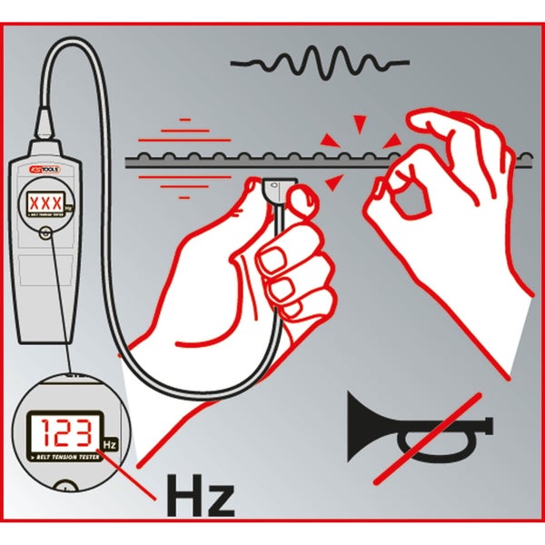 KS TOOLS Elektronischer Riemenspannungs-Prüfer HZ - 150.3165
