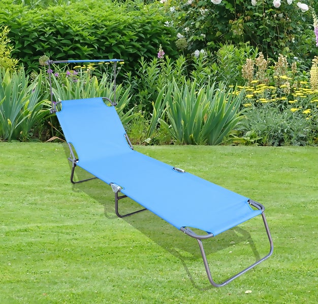 Sonnenliege Liegestuhl klappbar Gartenliege Dach