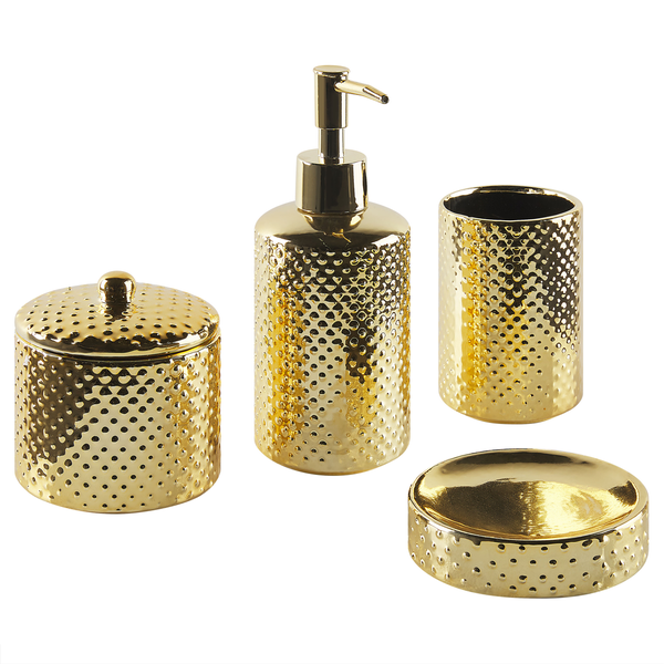 Badaccessoires Set 4-teilig CUMANA Keramik Gold