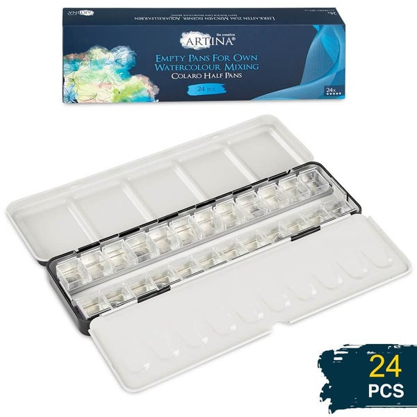 Artina Aquarellfarben Mischkasten mit 24 Leerbehältern