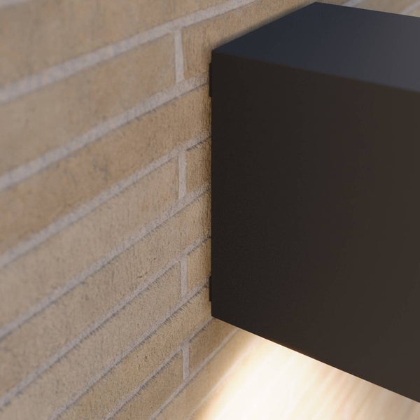 Lucande Wandleuchte außen Xava (Modern) in Schwarz aus Aluminium (1 flammig, GU10) - Außenwandleuchten Wandlampe Led Außenlampe Outdoor für Außenwand/Hauswand Haus Terrasse & Balkon