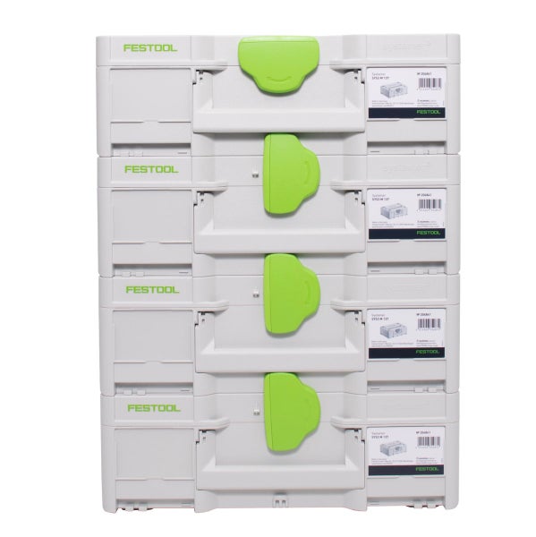 Festool Systainer Set 4x SYS3 M 137 ( 4x 204841 ) 10,4 Liter 396x296x137mm Werkzeugkoffer koppelbar