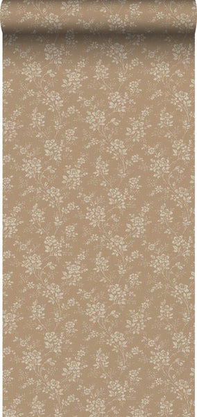 Borastapeter Tapete Blumenmuster Braun - 53 cm x 10.05 m - 661061
