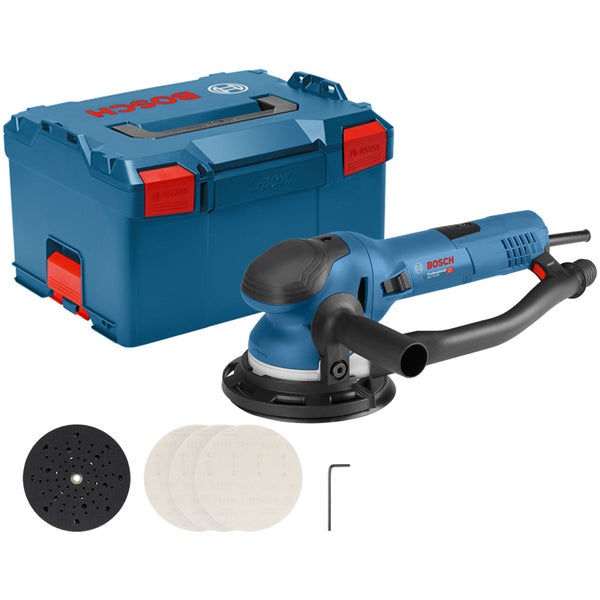 Bosch Exzenterschleifer GET 75-150 150 mm 750 W inkl. Zubehör-Set in L-Boxx - 0601257101