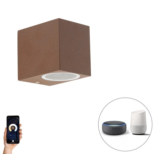 Smarte Wandleuchte rostbraun IP44 inkl. WLAN GU10 - Baleno